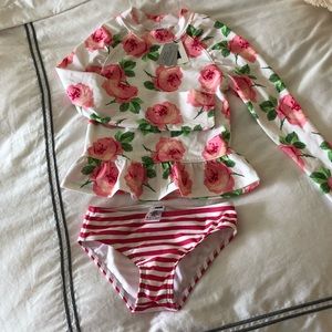 SALE🔥NWT! JANIE AND JACK FLORAL RASH GAURD SET